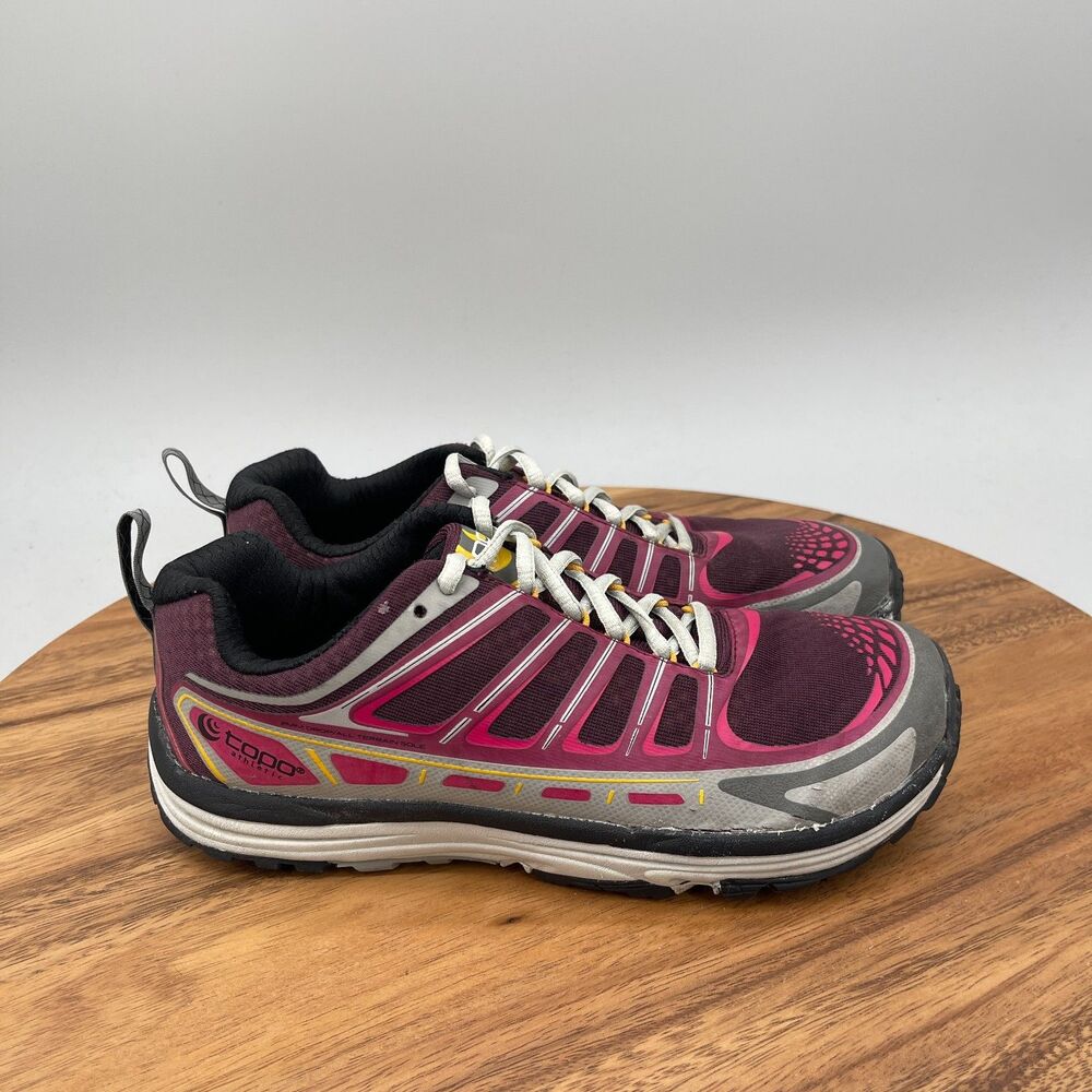 Topo Runventure Shoes Womens 7 XEE Wide Red Trail Running Hiking Comfort Sneaker